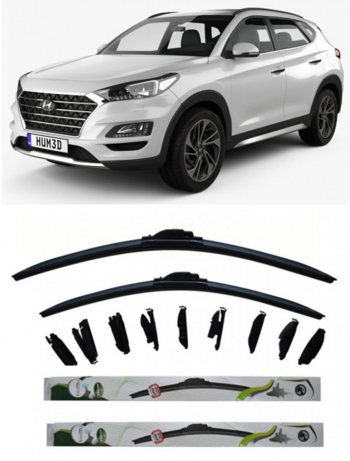 Set 2 stergatoare Kontakt Multi Adapter 65 cm/40 cm compatibile cu Hyundai Tucson (Nx4E, Nx4A) din 2020 (65 cm/40 cm)