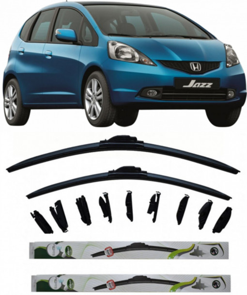 Set 2 stergatoare Multi Adapter 60/48 cm compatibile cu Honda Jazz 3 III(2008) (65 cm/35 cm)