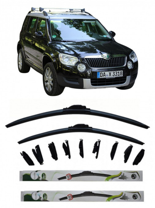 Set 2 stergatoare Multi Adapter 60/48 cm compatibile cu Skoda Yeti (2009-2017)