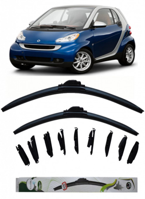 Set 2 stergatoare Multi Adapter 60/48 cm compatibile cu Smart Fortwo(2004-2007) (53 cm/53 cm)