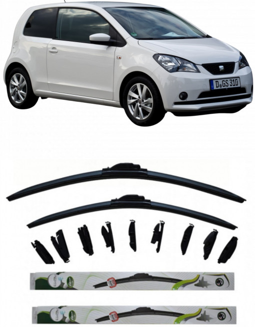 Set 2 stergatoare MultiAdapter 60cm/40cm compatibile cu Seat Mii (KF1, KE1) (2011-2019) (60 cm/40 cm)
