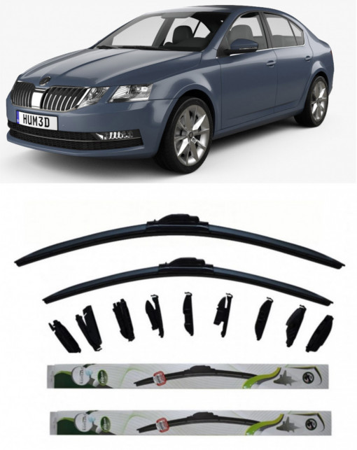 Set 2 stergatoare MultiAdapter 60cm/45cm compatibile cu Skoda OCTAVIA III (5E3, NL3, NR3) (2012-2020) (60 cm/45 cm)
