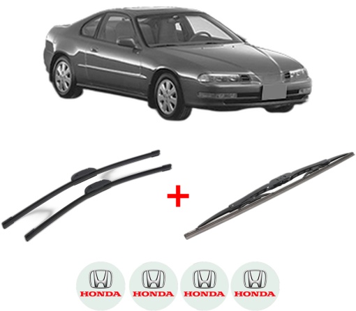 Set 3 stergatoare HONDA PRELUDE IV (BB_) din 1992 - 1996, pentru parbriz si luneta fata si spate auto, Bosch Twin, din cauciuc siliconat rezistent, 4 Stickere Auto HONDA