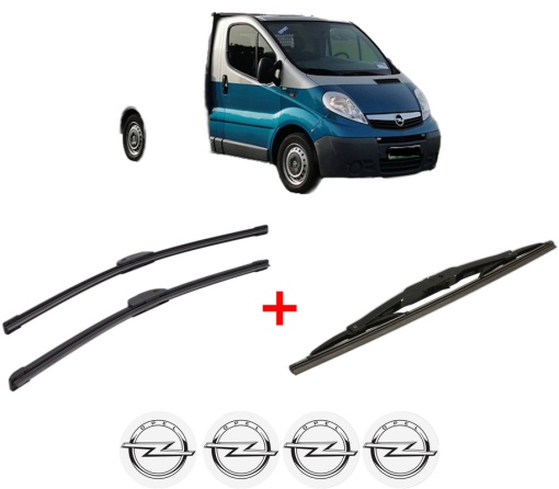 Set 3 stergatoare OPEL VIVARO A Platform/Chassis (X83) din 2001 - 2014, pentru parbriz si luneta fata si spate auto, Bosch Twin, din cauciuc siliconat rezistent, 4 Stickere Auto OPEL