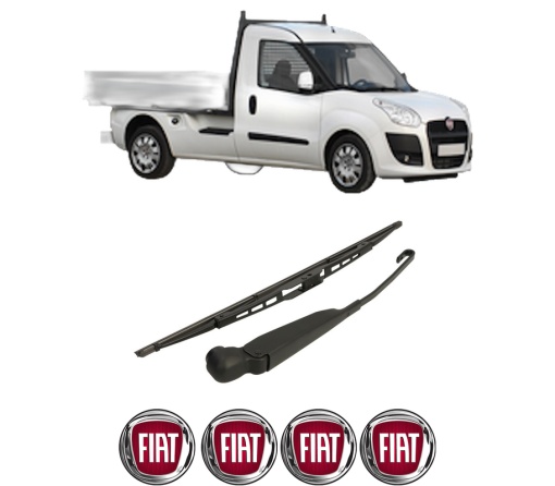 Set brat stergator spate cu lamela pentru FIAT DOBLO Platform/Chassis (263_) din 2010-2023, pentru spate, din cauciuc siliconat rezistent, 4 stickere auto FIAT