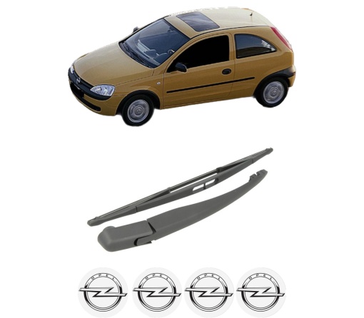 Set brat stergator spate cu lamela pentru OPEL CORSA C (X01) din 2000-2009, pentru spate, din cauciuc siliconat rezistent, 4 stickere auto OPEL