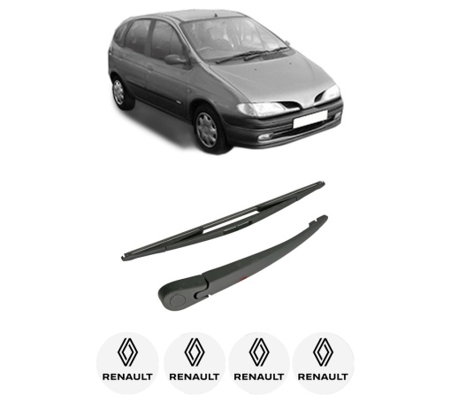 Set brat stergator spate cu lamela pentru RENAULT MEGANE Scénic (JA0/1_) din 1996-1999, pentru spate, din cauciuc siliconat rezistent, 4 stickere auto RENAULT