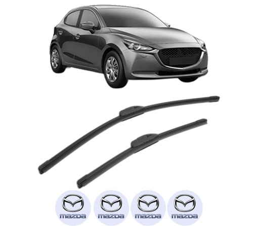 Set stergatoare MAZDA 2 Hatchback (KB) din 2022, pentru parbriz auto, 2 bucati, Bosch Aerotwin Retrofit, din cauciuc siliconat rezistent, 4 Stickere Auto MAZDA