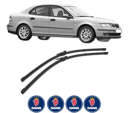 Set stergatoare SAAB 9-3 (YS3F, E79, D79, D75) din 2002-2015, pentru parbriz auto, 2 bucati, Valeo Silencio Xtrm, din cauciuc siliconat rezistent, 4 Stickere Auto SAAB