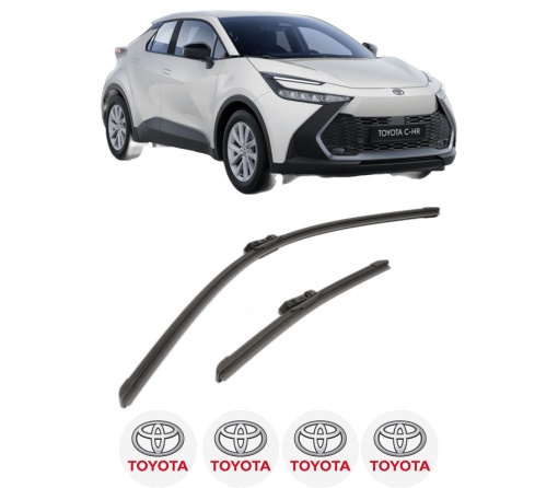 Set stergatoare TOYOTA C-HR (_X2_, _H2_) din 2023-2024, pentru parbriz auto, 2 bucati, Bosch Aerotwin, din cauciuc siliconat rezistent, 4 Stickere Auto TOYOTA