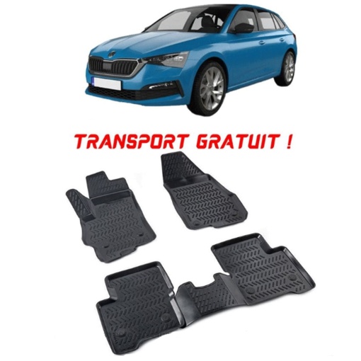 Skoda Scala 2019- Set 4 covorase auto din cauciuc tip tavita premium line 3D - Transport Gratuit!