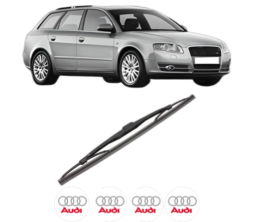 Stergator lamela spate AUDI A4 B7 Avant (8ED) din 2004 - 2008, pentru luneta auto, Valeo Silencio, din cauciuc siliconat rezistent, 4 Stickere Auto AUDI