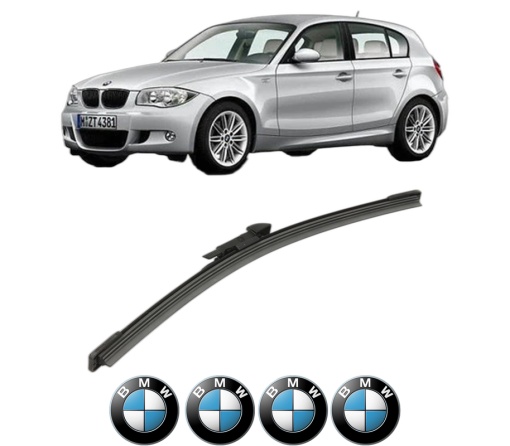 Stergator lamela spate BMW Seria 1 (E87) din 2004 - 2011, pentru luneta auto, Bosch Aerotwin, din cauciuc siliconat rezistent, 4 Stickere Auto BMW