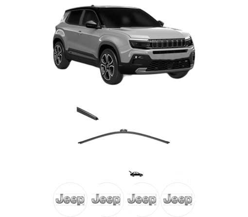 Stergator lamela spate JEEP AVENGER (J2) din 2022, pentru luneta auto, Valeo Silencio, din cauciuc siliconat rezistent, 4 Stickere Auto JEEP