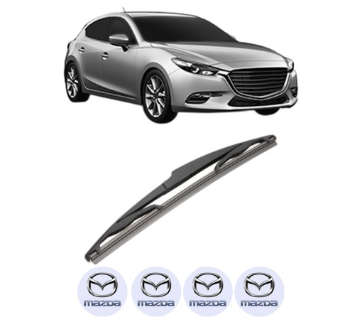 Stergator lamela spate MAZDA 3 Hatchback Van (BM) din 2015 - 2016, pentru luneta auto, Valeo Silencio, din cauciuc siliconat rezistent, 4 Stickere Auto MAZDA