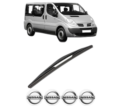 Stergator lamela spate NISSAN PRIMASTAR Bus (X83) din 2001 - 2006, pentru luneta auto, Valeo Silencio, din cauciuc siliconat rezistent, 4 Stickere Auto NISSAN