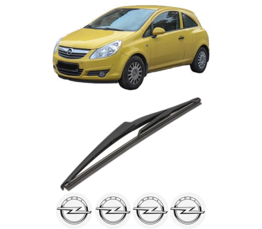 Stergator lamela spate OPEL CORSA D Hatchback Van (S07) din 2006 - 2014, pentru luneta auto, Valeo Silencio, din cauciuc siliconat rezistent, 4 Stickere Auto OPEL