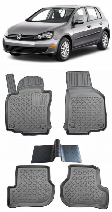 Volkswagen Golf 6, Hatchback, Din 06.2007 - 09.2012 , Set 5 Covorase Auto Tip Tavita (covras intermediar)