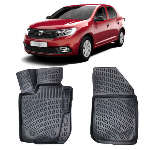Dacia Logan I 2004-2012 Set 2 Covorase Auto (Fata) Cauciuc Tip tavita Premium Line 3D