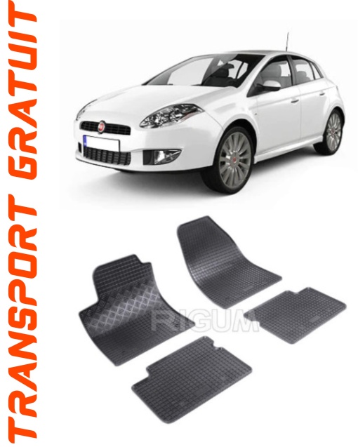 Fiat Bravo II, Hatchback, fabricat din 04.2007 - 07.2014, set covorase auto dedicate, din cauciuc 100% Premium