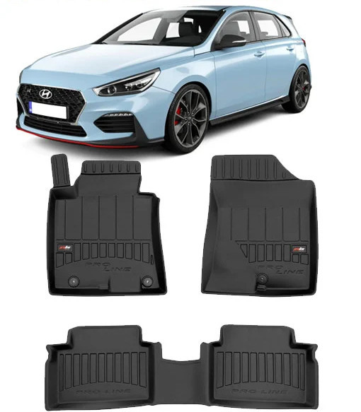 Hyundai I30 II Din 02.2012 - 01.2017, Hatchback , Set Covorase Auto Tip Tavita Premium 3D, din cauciuc
