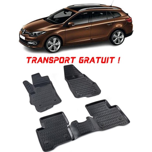 Renault Megane 3 Stw 2008-2016 Set 4 covorase auto din cauciuc tip tavita premium line 3D - Transport Gratuit!