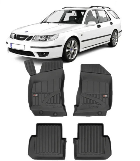 Saab 9-5 Din 1998 - 2010, Combi , Set Covorase Auto Tip Tavita Premium 3D, din cauciuc