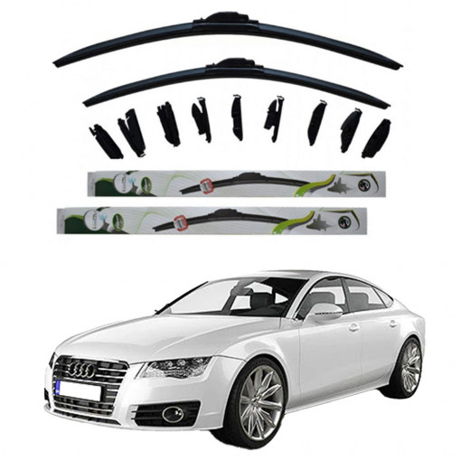 Set 2 stergatoare Kontakt Multi Adapter 65 cm/53 cm compatibile cu Audi A7 Sportback (4Ga, 4Gf) din 2010-2018 (65 cm/53 cm)