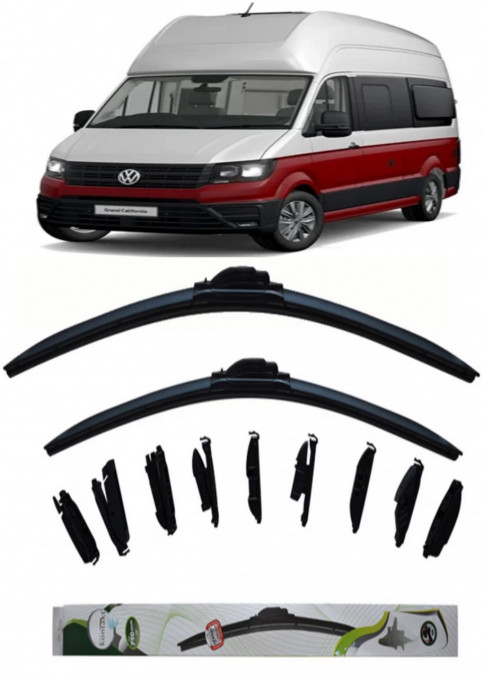 Set 2 stergatoare Kontakt Multi Adapter 71 cm/65 cm compatibile cu Volkswagen Grand California Camper (Scb, Scc) din 2019 (71 cm/65 cm)