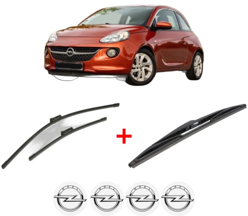 Set 3 stergatoare OPEL ADAM (M13) din 2012 - 2019, pentru parbriz si luneta fata si spate auto, Bosch Twin, din cauciuc siliconat rezistent, 4 Stickere Auto OPEL