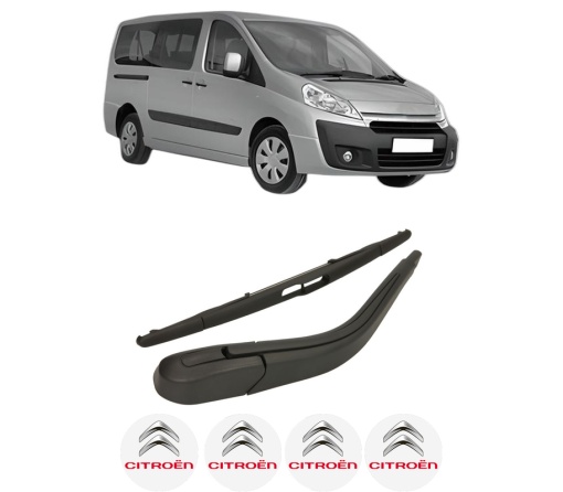 Set brat stergator spate cu lamela pentru CITROEN JUMPY II (VF7) din 2007-2016, pentru spate, din cauciuc siliconat rezistent, 4 stickere auto CITROEN