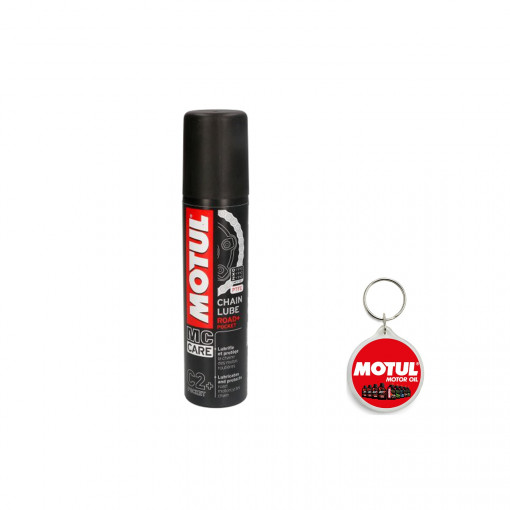 Set Spray Ungere Lant Motun Chainlube Roadp C2+, 100 Ml Si Breloc Motul
