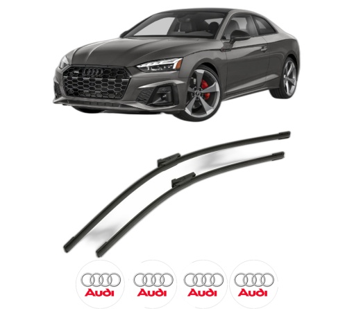 Set stergatoare AUDI A5 (FU2) din 2024, pentru parbriz auto, 2 bucati, Bosch Aerotwin, din cauciuc siliconat rezistent, 4 Stickere Auto AUDI