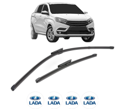 Set stergatoare LADA XRAY (GAB_) din 2016-2021, pentru parbriz auto, 2 bucati, Valeo Silencio Xtrm, din cauciuc siliconat rezistent, 4 Stickere Auto LADA