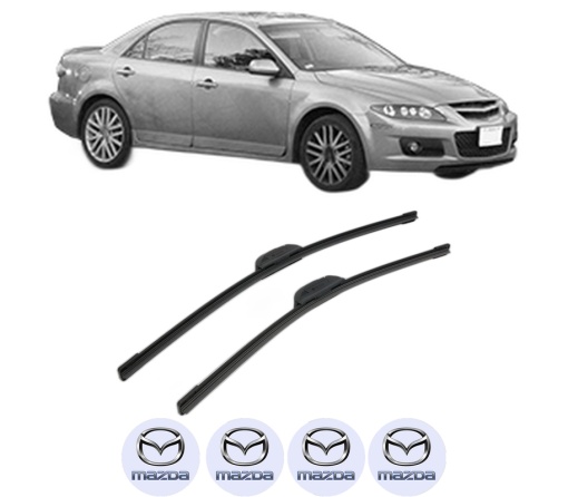 Set stergatoare MAZDA 6 Hatchback (GG) din 2002-2005, pentru parbriz auto, 2 bucati, Bosch Aerotwin Retrofit, din cauciuc siliconat rezistent, 4 Stickere Auto MAZDA