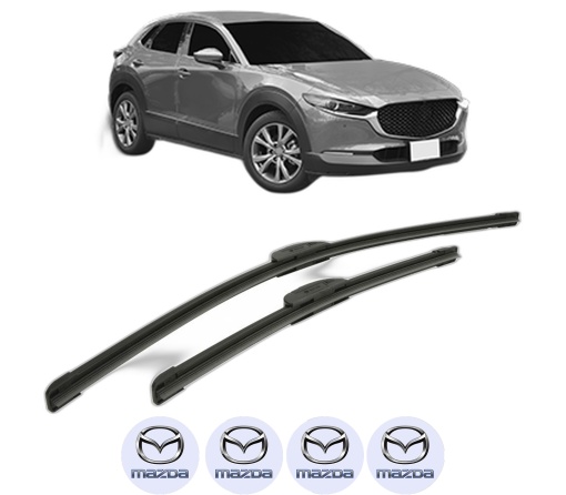Set stergatoare MAZDA CX-30 (DM) din 2019-2021, pentru parbriz auto, 2 bucati, Bosch Aerotwin Retrofit, din cauciuc siliconat rezistent, 4 Stickere Auto MAZDA