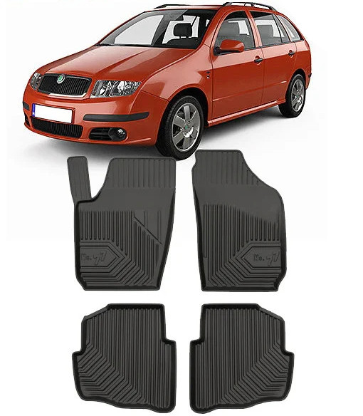 Skoda Fabia I Din 2000 - 2007, Combi , Set Covorase Auto Tip Tavita Premium 3D, din cauciuc