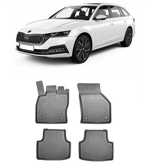 Skoda Octavia III, Combi, Din 05.2013 - 05.2020 , Set Covorase Auto Tip Tavita Premium 3D, din cauciuc