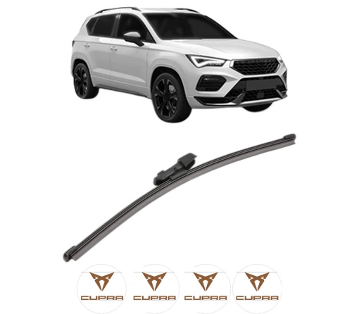 Stergator lamela spate CUPRA ATECA (KH7, KHP, KBP) din 2018, pentru luneta auto, Valeo Silencio Xtrm, din cauciuc siliconat rezistent, 4 Stickere Auto CUPRA