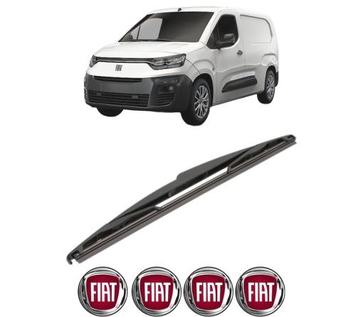 Stergator lamela spate FIAT DOBLO Box Body/MPV (510_, 511_) din 2022 - 2023, pentru luneta auto, Valeo Silencio, din cauciuc siliconat rezistent, 4 Stickere Auto FIAT