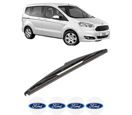 Stergator lamela spate FORD TOURNEO COURIER B460 MPV din 2014 - 2023, pentru luneta auto, Valeo Silencio, din cauciuc siliconat rezistent, 4 Stickere Auto FORD
