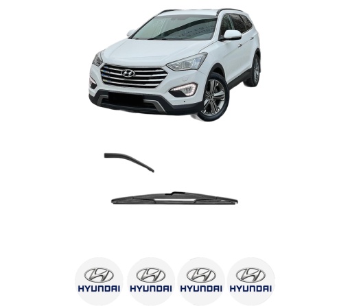 Stergator lamela spate HYUNDAI GRAND SANTA FÉ din 2013 - 2018, pentru luneta auto, Valeo Silencio, din cauciuc siliconat rezistent, 4 Stickere Auto HYUNDAI