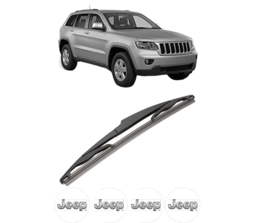 Stergator lamela spate JEEP GRAND CHEROKEE IV (WK, WK2) din 2010, pentru luneta auto, Valeo Silencio, din cauciuc siliconat rezistent, 4 Stickere Auto JEEP