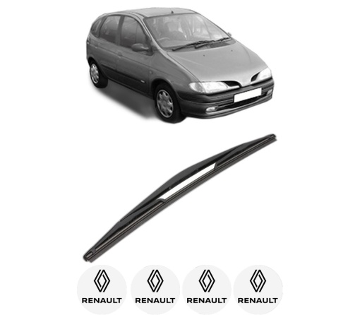 Stergator lamela spate RENAULT MEGANE Scénic (JA0/1_) din 1996 - 1999, pentru luneta auto, Valeo Silencio, din cauciuc siliconat rezistent, 4 Stickere Auto RENAULT
