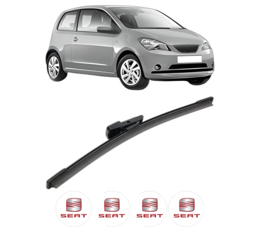Stergator lamela spate SEAT Mii (KF1, KE1) din 2011 - 2019, pentru luneta auto, Bosch Aerotwin, din cauciuc siliconat rezistent, 4 Stickere Auto SEAT