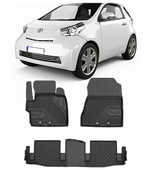 Toyota Iq Din 2008 - 2016, Hatchback , Set Covorase Auto Tip Tavita Premium 3D, din cauciuc Lichidare Stoc- TRANSPORT GRATUIT