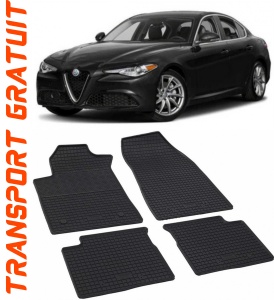 Alfa Romeo Giulia, Sedan, fabricat din 06.2016 - Prezent, set covorase auto dedicate, din cauciuc 100% Premium accesorii pentru autoturismul tau - masina v159750