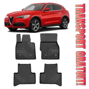 Alfa Romeo StelVIo Din 01.2017 - Prezent, Suv , Set Covorase Auto Tip Tavita Premium 3D, din cauciuc