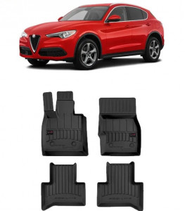 Alfa Romeo StelVIo, Suv, Din 01.2017 - Prezent , Set Covorase Auto Tip Tavita Premium 3D, din cauciuc accesorii pentru autoturismul tau - masina v174202