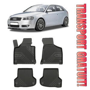 Audi A3 8P Din 05.2003 - 01.2013, Hatchback , Set Covorase Auto Tip Tavita Premium 3D, din cauciuc